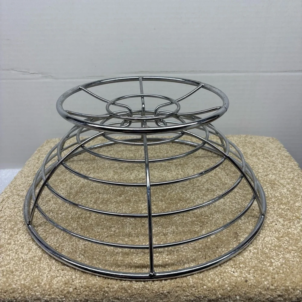 Contemporary Heavy Chrome 12” Wire Fruit Bread Vegetable Kitchen Basket Decor